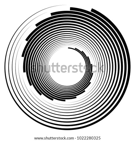 Geometric radial element. Abstract concentric, radial geometric motif