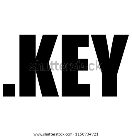 Simple, black KEY file type, KEY file format label, tag