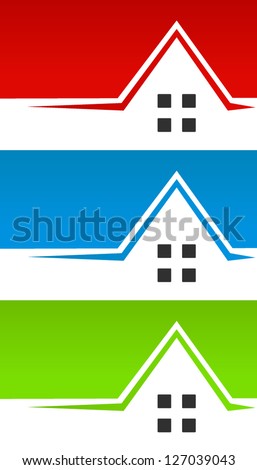 3 Different Color House / Real Estate Banner Backgrounds or Header Graphics for business cards, print designs or webdesign