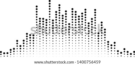 Abstract equalizer element with dotted lines of the channels