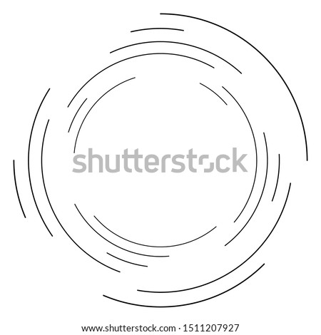 Abstract concentric circle. Spiral, swirl, twirl element. Circular and radial lines volute, helix. Segmented circle with rotation. Abstract radiating arc lines. Geometric cochlear, vortex illustration Photo stock © 
