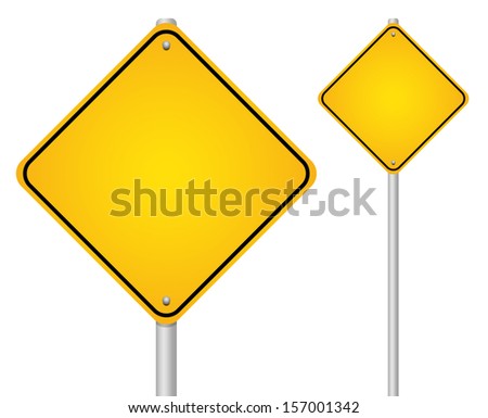 Blank Orange Road Sign. Stock Vector Illustration 157001342 : Shutterstock