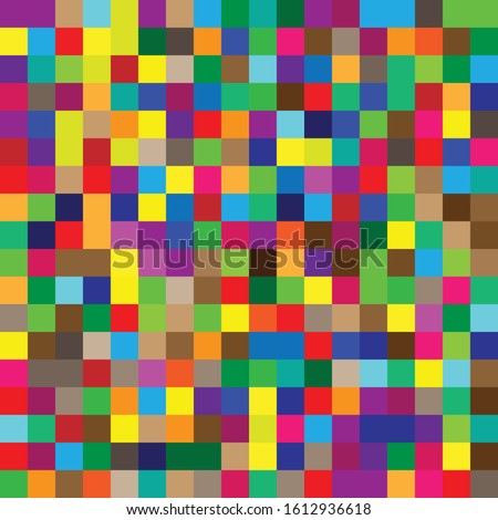 seamless random squares, mosaic tiles pixelated, pixels colorful vibrant, vivid background / pattern. blocks repeatable pattern. checker, chequered grid, mesh. tessellation, cellular tileable texture