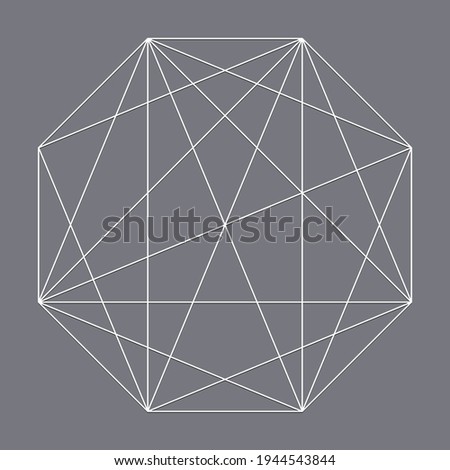 Geometric octagon polygon with diagonal angles drawn. Geometry vector design shape, element Stock foto © 