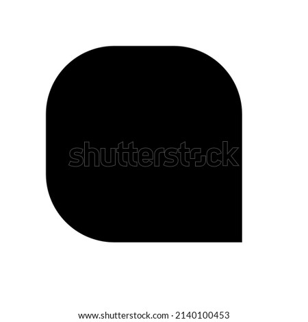 Abstract geometric shape, icon with corner effect