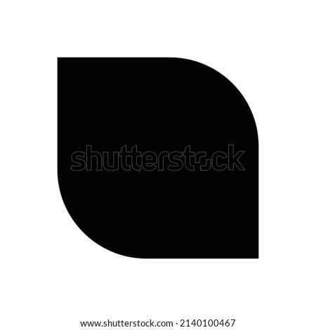 Abstract geometric shape, icon with corner effect