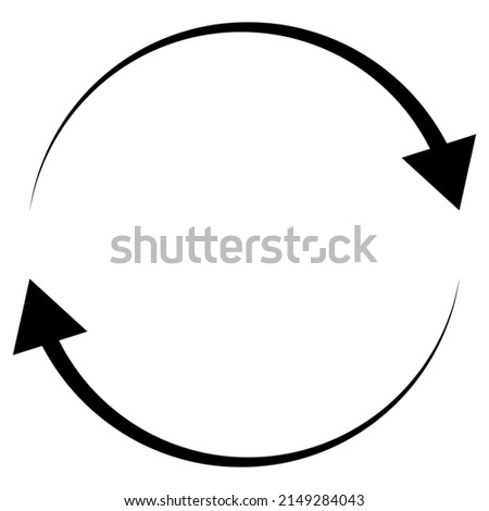 Circular, circle arrow element as recycling, update, refresh and reload icon, symbol