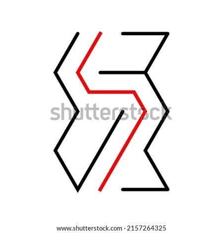 Modern, minimal geometric lines logo, icon