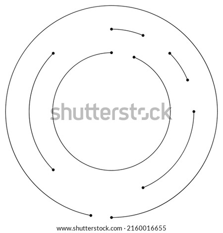 Segmented circular, concentric circle element with nodes
