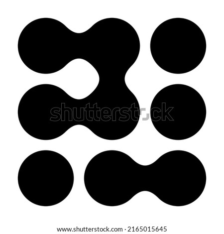 Metaball, connected dots, circles pattern, texture element