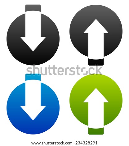 Up-down arrows cut in circles.