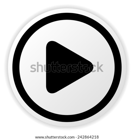 Simple rounded circle play button for multimedia, start video, music and activation concepts.