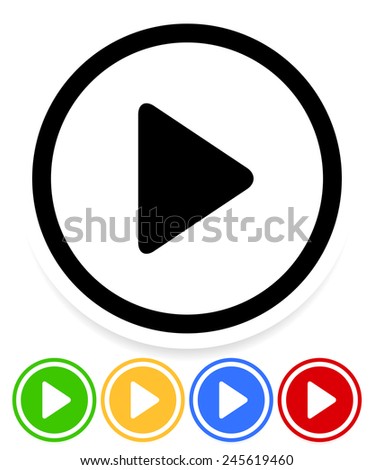 Simple yet stylish play buttons - Activation, initiation, begin, start