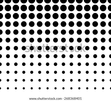 Horizontally Seamless Black and White Dotted Pattern