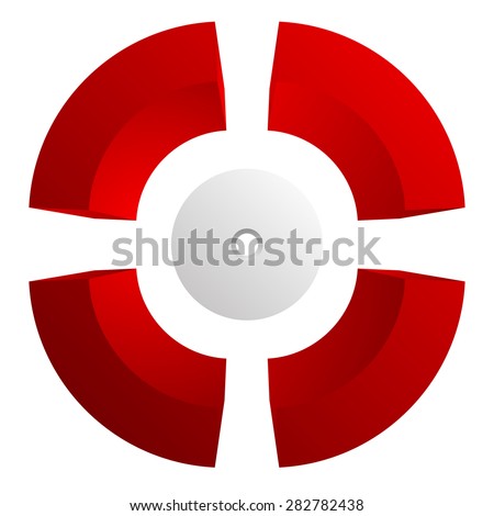 Abstract cross hair, target mark or reticle vector icon. 