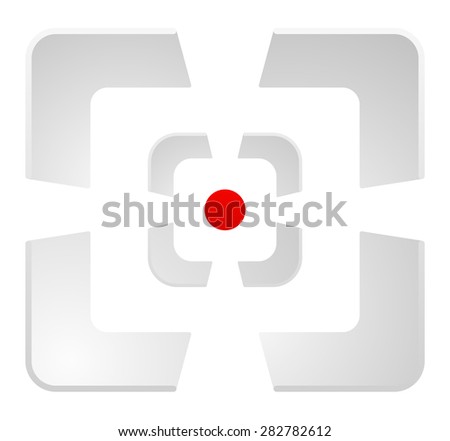 Abstract cross hair, target mark or reticle vector icon. 