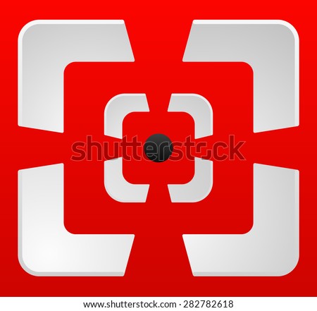 Abstract cross hair, target mark or reticle vector icon. 
