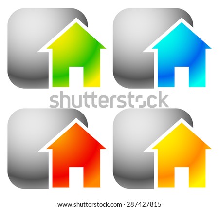 Icon(s) for house, apartment, rent, home, homepage, housing concepts.