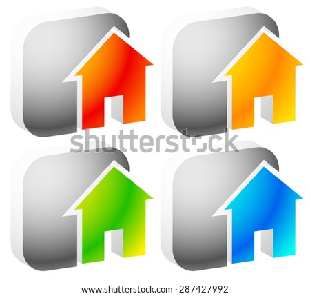 Icon(s) for house, apartment, rent, home, homepage, housing concepts.