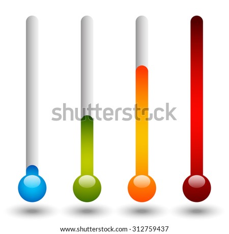 Thermometer set. Vector illustration.