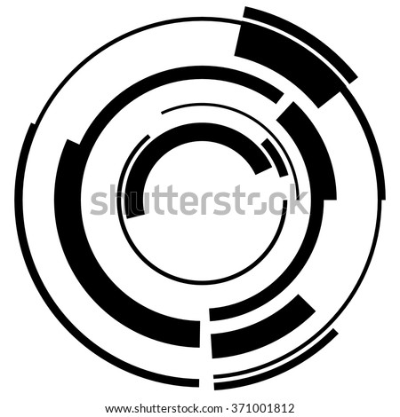 Abstract hi-tech segmented geometric circle shape isolated on white
