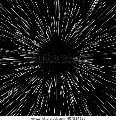 Abstract exploding effect. Bursting radial lines monochrome background.