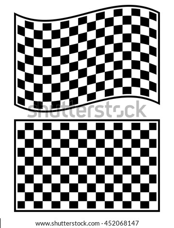 Checkered racing flag elements isolated on white.