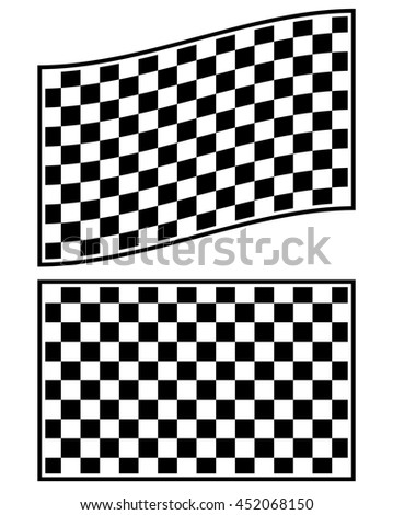 Checkered racing flag elements isolated on white.