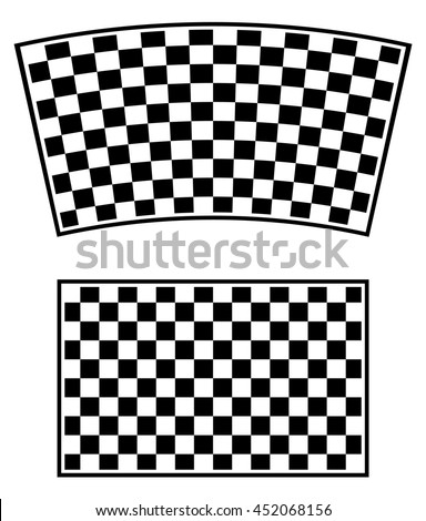 Checkered racing flag elements isolated on white.