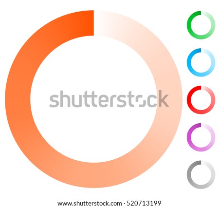 Fading circle preloader, progress indicator elements (6 colors)