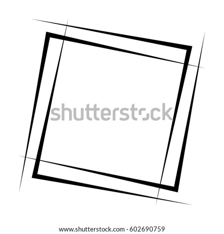 Geometric abstract square element. Intersecting lines forming a square shape