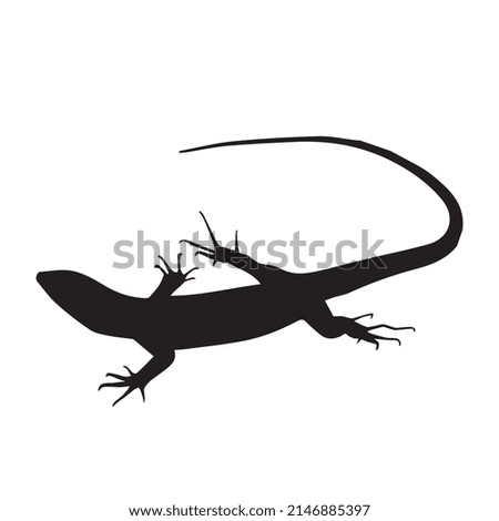 Vector illustration of lizard silhouette