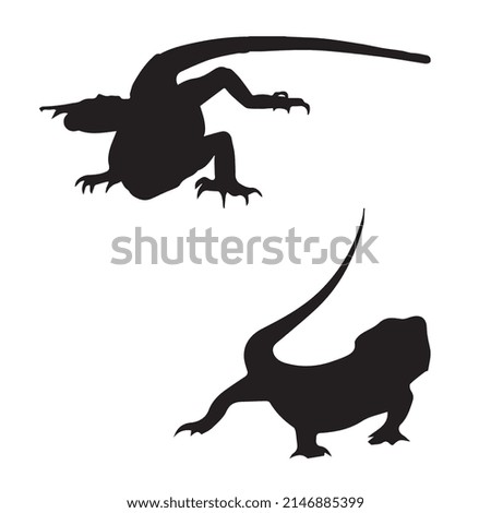 Vector illustration of lizard silhouette