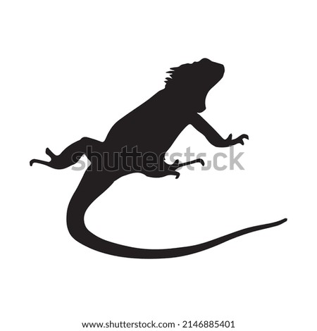 Vector illustration of lizard silhouette