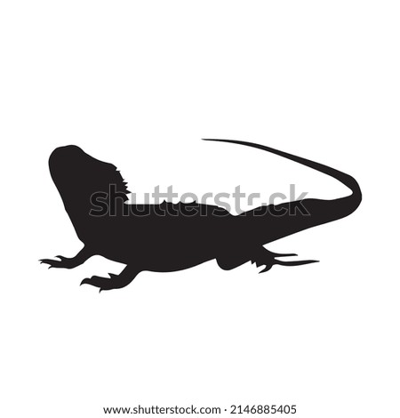 Vector illustration of lizard silhouette