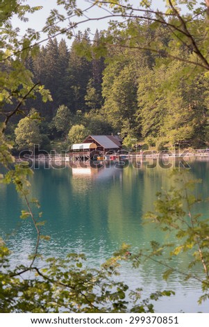Emerald reflections on the lower lake in Fusine - Friuli