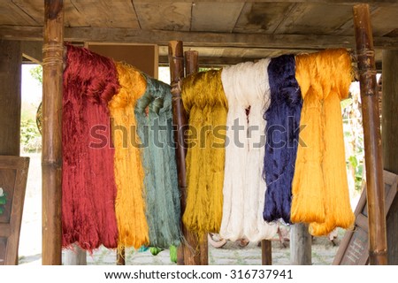 Colorful Silk Fibers  in in Jim Thom Son farm