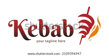 Shawarma logo for restaurants and markets. Doner kebab logo template. EPS10 vector illustration.