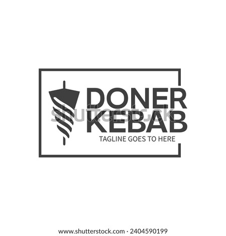 Shawarma logo for restaurants and markets. Doner kebab logo template. Premium Quality Emblems, Logo Template. Vector Illustration.