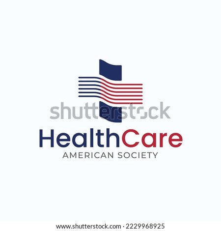 American health care social society logo - America flag