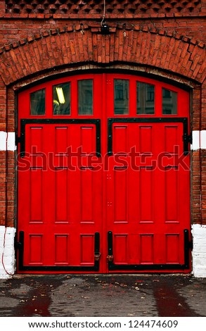 red door of an old Fire Station
