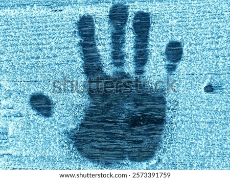 Similar – Image, Stock Photo Palm prints on frozen glass