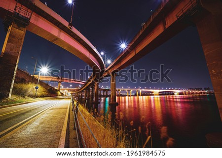 Similar – Image, Stock Photo highway, long term exposure