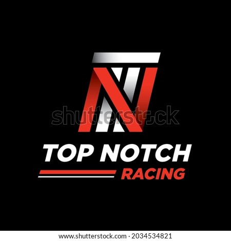 RACING fast n letter t letter racing logo design Stok fotoğraf © 