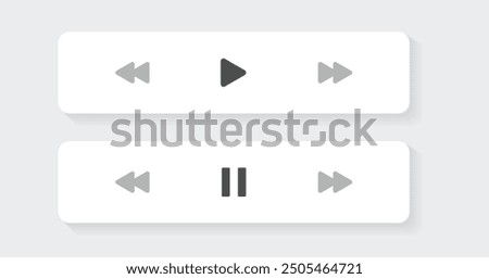 Video Player Ui design Control Bar with Play, Pause, Forward, and Backward Buttons, Featuring a Modern and Sleek Design, Perfect for Video Streaming, Online Courses, and Social Media Platforms