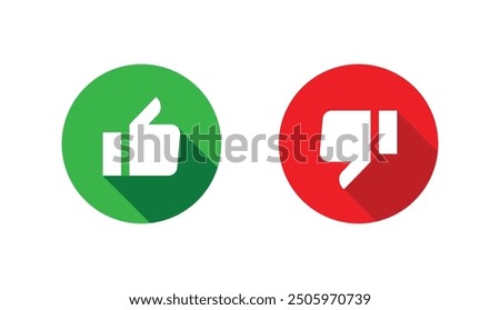 Right and Wrong Icon Set - Green Check Mark and Red Cross Graphic for Correct and Incorrect Indications, Decision-Making, and User Interface Design