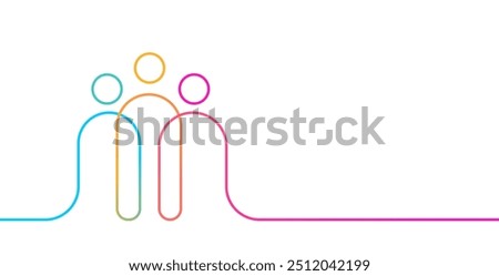 Connecting people line art community graphic or background. People connecting or unity of people vector graphic on white background. Community and Unity Line Art People