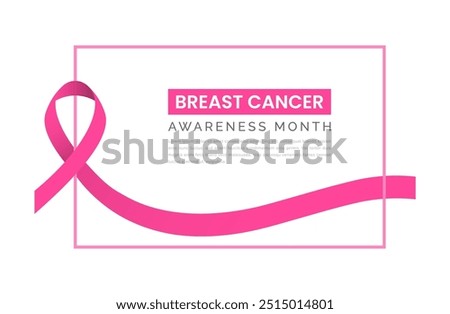 Pink ribbon Breast cancer awareness design template Breast cancer awareness horizontal banner design with pink ribbon and space for text Breast Cancer Awareness Month vector graphic or illustration