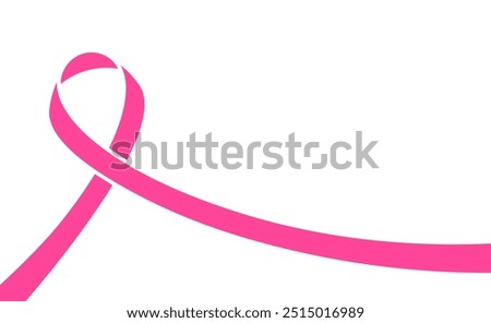 pink ribbon on a white background pink ribbon cancer awareness horizontal banner design with white space Breast Cancer Awareness Month vector graphic or illustration