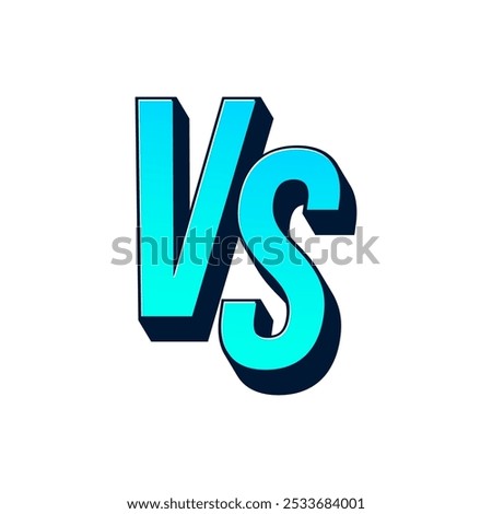 Versus vs screen banner for battle or comparison Versus blue glowing 3d vector text for games and opponents. team A versus Team B gaming UI design. lightning VS visual